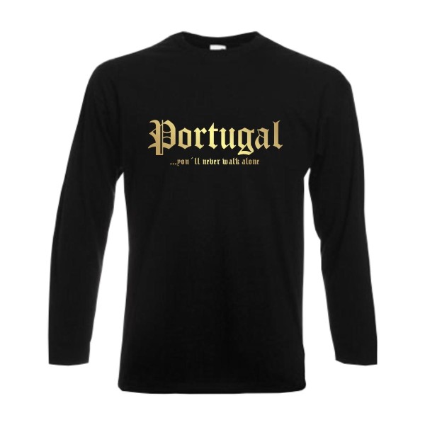 Longsleeve PORTUGAL, never walk alone, S - 6XL (WMS01-49b)