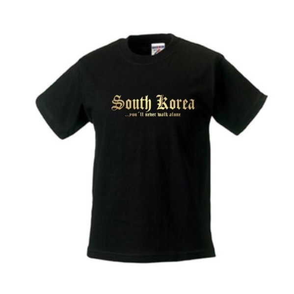 Kinder T-Shirt SÜDKOREA (South Korea), never walk alone, S - 6XL (WMS01-62f)