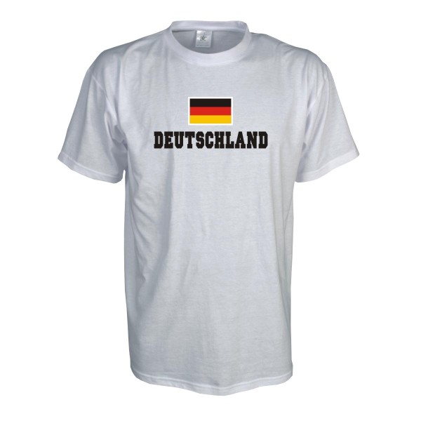 T-Shirt DEUTSCHLAND, weißes Flagshirt, Fanshirt S - 5XL (WMS02-03a)