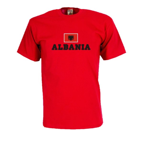 T-Shirt ALBANIEN (Albania), Flagshirt, Fanshirt S - 5XL (WMS02-06a)
