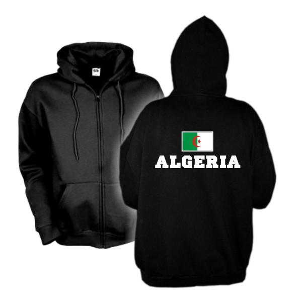 Kapuzenjacke ALGERIEN (Algeria), Flagshirt, Hoodie S-6XL (WMS02-07e)