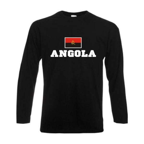 Longsleeve ANGOLA, Flagshirt, Fanshirt S - 6XL (WMS02-08b)