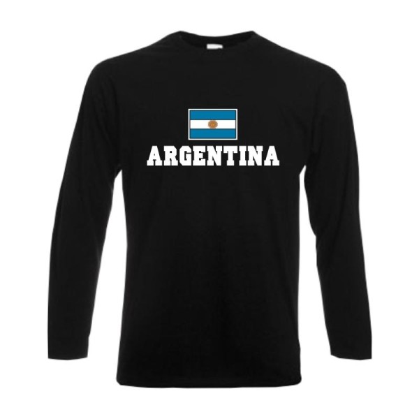 Longsleeve ARGENTINIEN, Flagshirt, Fanshirt S - 6XL (WMS02-09b)