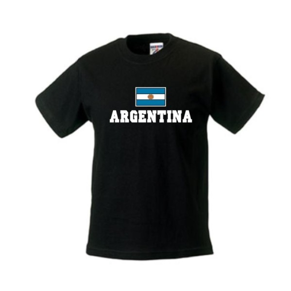 Kinder T-Shirt ARGENTINIEN, Flagshirt, Ländershirt (WMS02-09f)