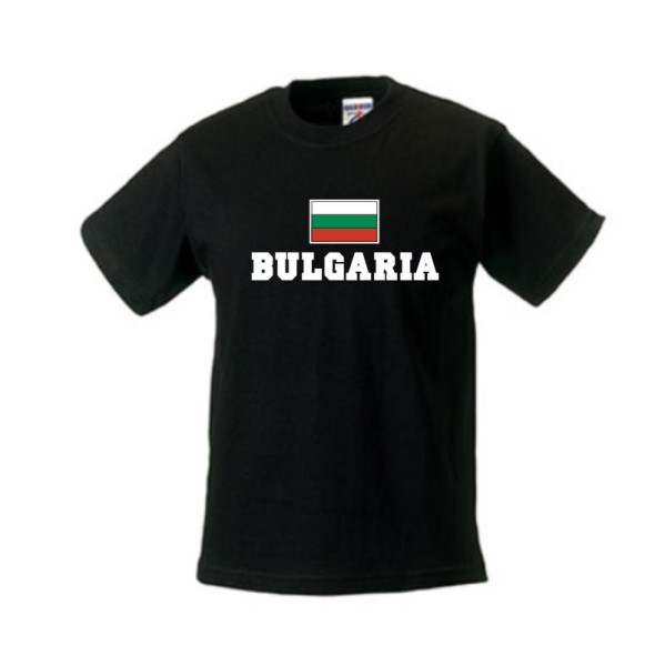 Kinder T-Shirt BULGARIEN (Bulgaria), Flagshirt, Ländershirt (WMS02-13f)