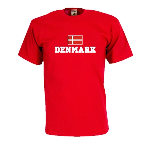 T-Shirt DÄNEMARK (Denmark), Flagshirt, Fanshirt S - 5XL (WMS02-16a)