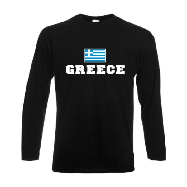 Longsleeve GRIECHENLAND (Greece), Flagshirt, Fanshirt S - 6XL (WMS02-23b)