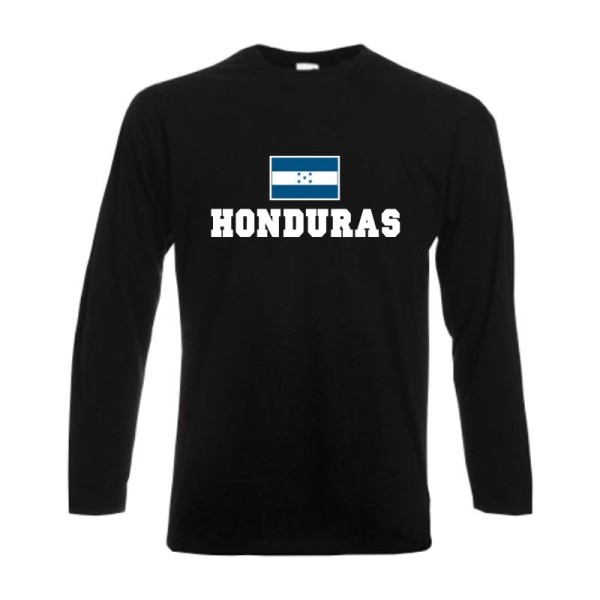 Longsleeve HONDURAS, Flagshirt, Fanshirt S - 6XL (WMS02-25b)