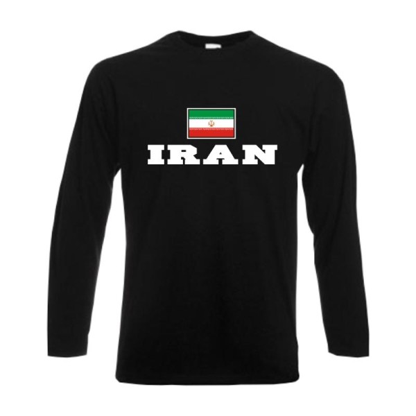 Longsleeve IRAN, Flagshirt, Fanshirt S - 6XL (WMS02-26b)