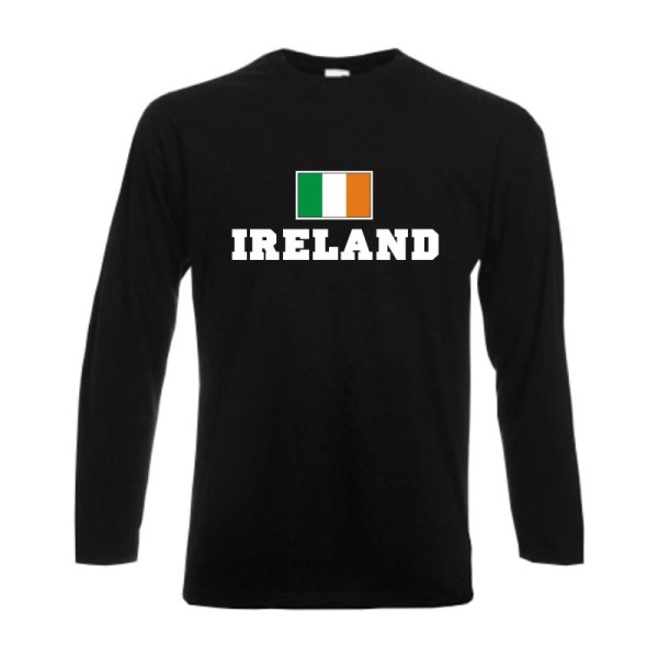 Longsleeve IRLAND, Flagshirt, Fanshirt S - 6XL (WMS02-27b)