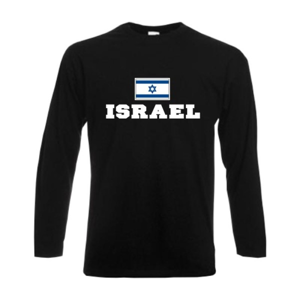 Longsleeve ISRAEL, Flagshirt, Fanshirt S - 6XL (WMS02-28b)