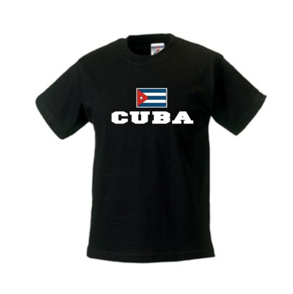 Kinder T-Shirt KUBA (Cuba), Flagshirt, Ländershirt (WMS02-36f)