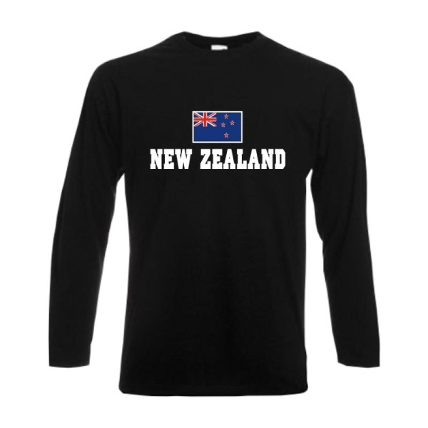 Longsleeve NEUSEELAND (New Zealand), Flagshirt, Fanshirt S - 6XL (WMS02-40b)