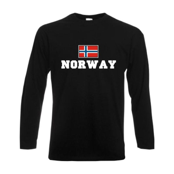 Longsleeve NORWEGEN (Norway), Flagshirt, Fanshirt S - 6XL (WMS02-44b)