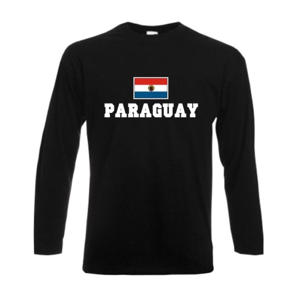 Longsleeve PARAGUAY, Flagshirt, Fanshirt S - 6XL (WMS02-46b)