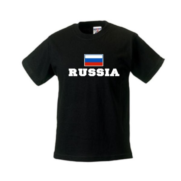 Kinder T-Shirt RUSSLAND (Russia), Flagshirt, Ländershirt (WMS02-52f)