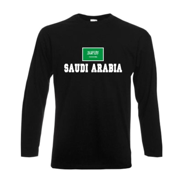 Longsleeve SAUDIARABIEN (Saudi Arabia), Flagshirt, Fanshirt S - 6XL (WMS02-53b)