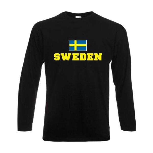 Longsleeve SCHWEDEN (Sweden), Flagshirt, Fanshirt S - 6XL (WMS02-55b)