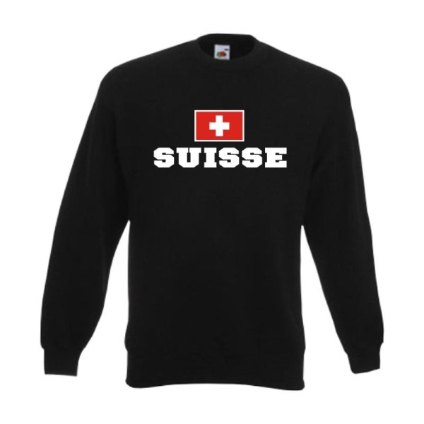 Sweatshirt SCHWEIZ (Suisse), Flagshirt, Fanshirt S - 6XL (WMS02-56c)