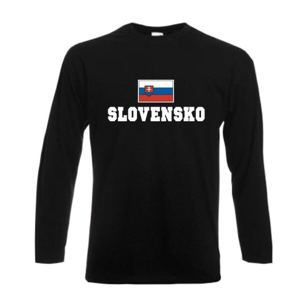 Longsleeve SLOVAKEI (Slovensko), Flagshirt, Fanshirt S - 6XL (WMS02-58b)