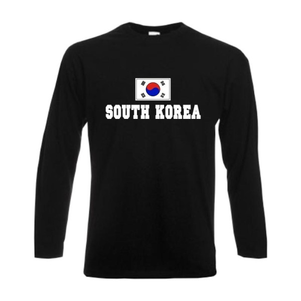 Longsleeve SÜDKOREA (South Korea), Flagshirt, Fanshirt S - 6XL (WMS02-62b)