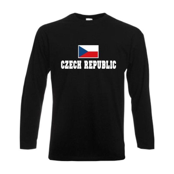 Longsleeve TSCHECHIEN (Czech Republic), Flagshirt, Fanshirt S - 6XL (WMS02-66b)