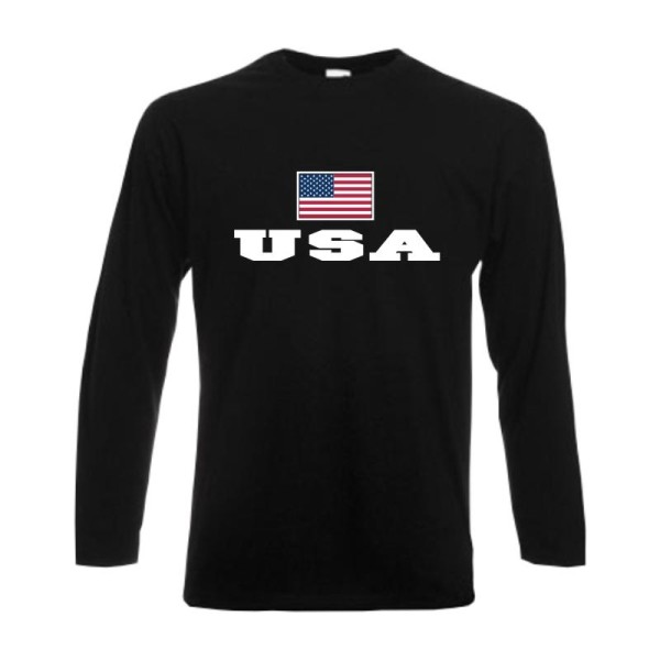 Longsleeve USA, Flagshirt, Fanshirt S - 6XL (WMS02-71b)