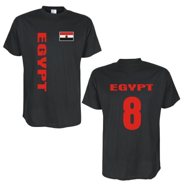 T-Shirt ÄGYPTEN (Egypt) Länder Flagshirt mit Rückennummer (WMS03-05a)