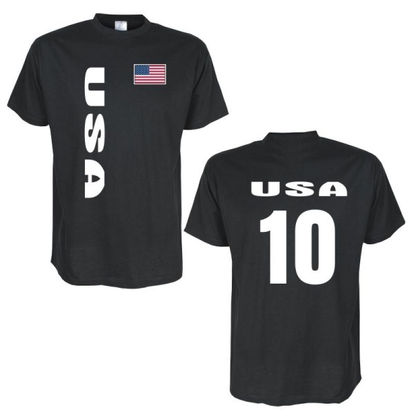 T-Shirt USA Länder Flagshirt mit Rückennummer (WMS03-71a)