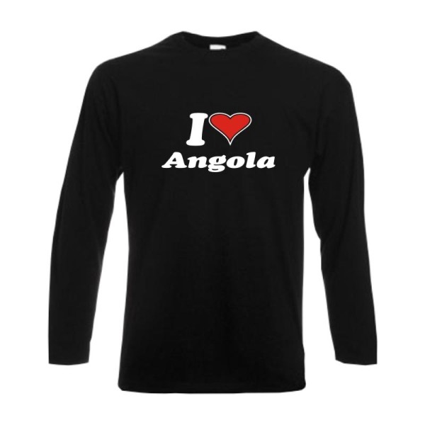 Longsleeve I love ANGOLA Länder Fanshirt (WMS04-08b)