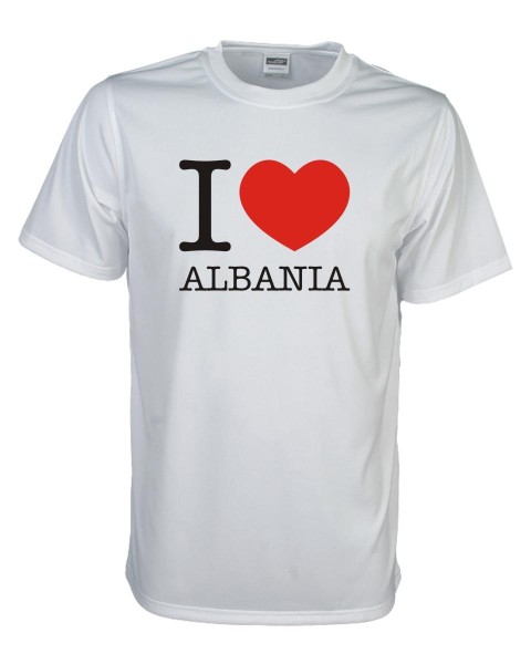 T-Shirt, I love ALBANIEN (Albania), Länder Fanshirt S-5XL (WMS11-06)