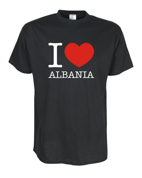T-Shirt, I love ALBANIEN (Albania), Länder Fanshirt S-5XL (WMS11-06)