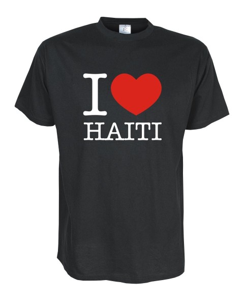 T-Shirt, I love HAITI, Länder Fanshirt S-5XL (WMS11-24)