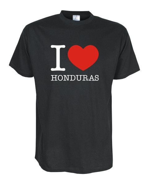 T-Shirt, I love HONDURAS, Länder Fanshirt S-5XL (WMS11-25)