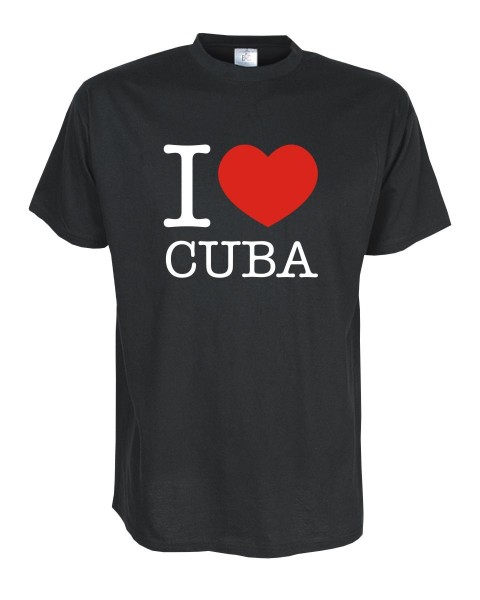 T-Shirt, I love KUBA (Cuba), Länder Fanshirt S-5XL (WMS11-36)