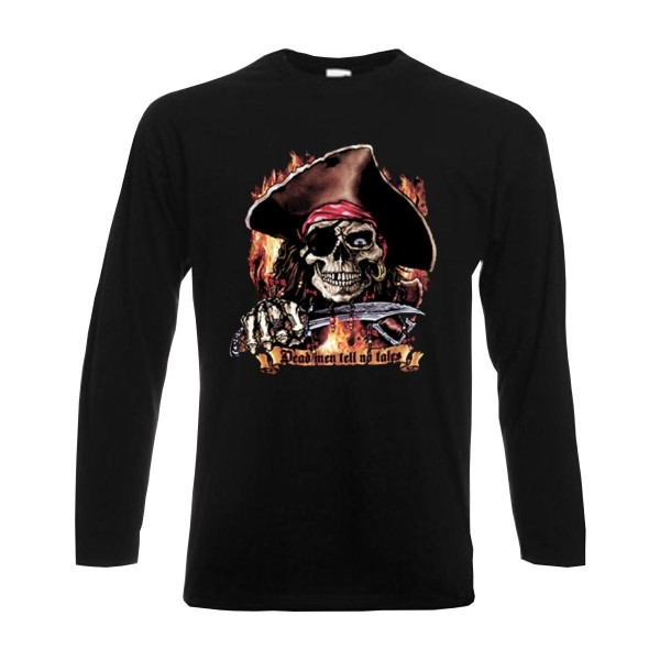 Longsleeve Dead men tell no tales, Totenkopf, Funshirt