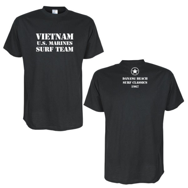 Vietnam US Surf Team - schwarzes Fun T-Shirt (BL033)