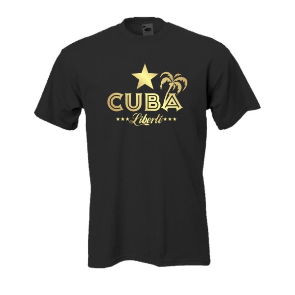 Cuba - schwarzes Fun T-Shirt (BL043)