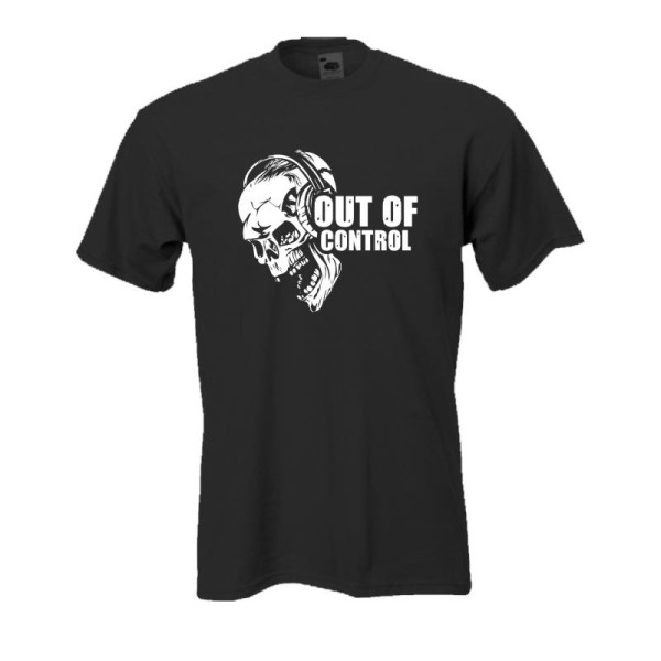 Out of control, schwarzes Fun T-Shirt (BL073)