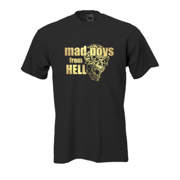 mad boys from hell, schwarzes Fun T-Shirt (BL078)