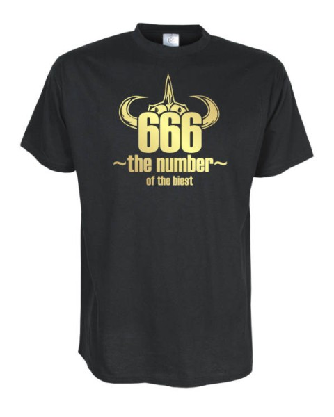 666 the number of the ..., Fun T-Shirt in Übergrößen