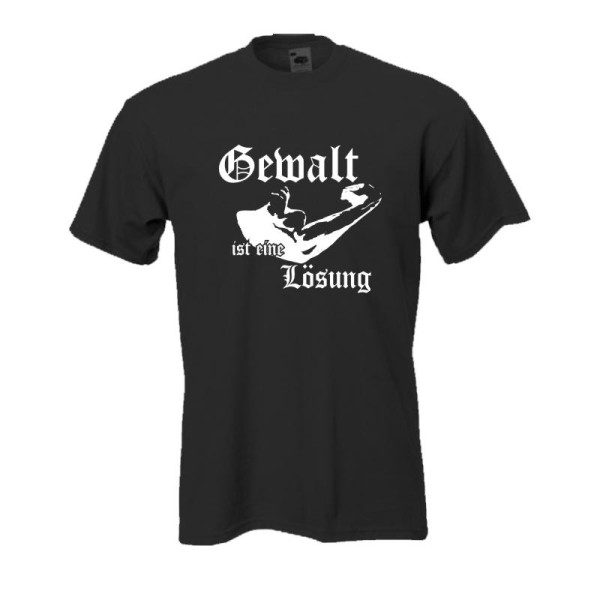 Gewalt ist eine Lösung, schwarzes Fun T-Shirt (BL093)