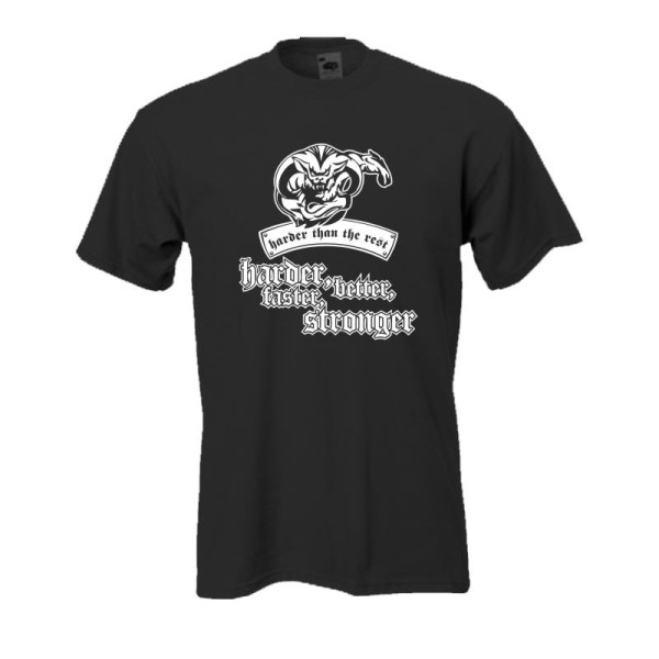 harder than the rest, schwarzes Fun T-Shirt (BL096)