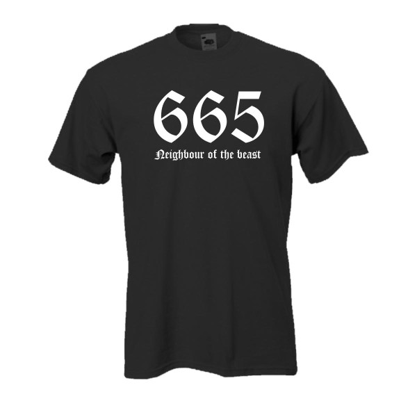 665 neighbour of the biest - schwarzes Fun T-Shirt (BL107)