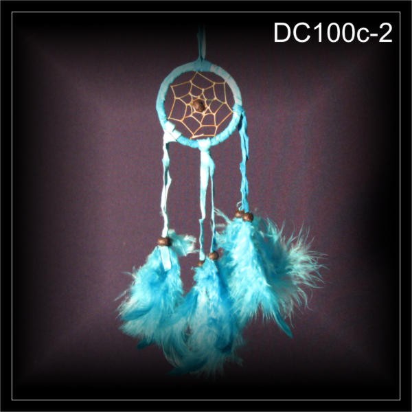 Mini Ton-in-Ton Traumfänger, Dreamcatcher Wildleder türkis (DC100c-2)