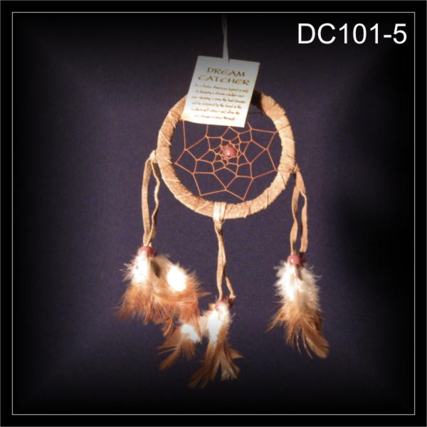 Kleiner Traumfänger, Dreamcatcher, Wildleder braun 9x20cm (DC101-5)