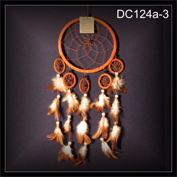 Parallel Traumfänger, Dreamcatcher Wildleder braun 17x45cm (DC124a-3)