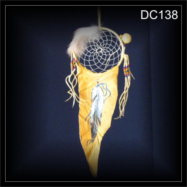 Medicine Traumfänger, Dreamcatcher mit bemalter Lederschürze (DC138)