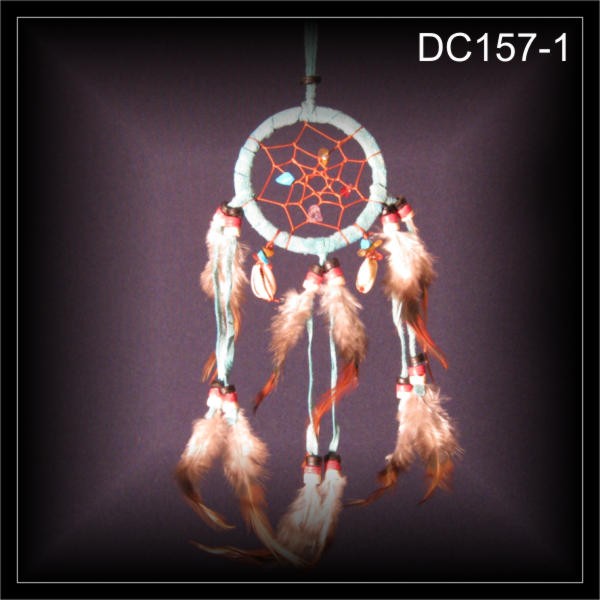 Stein-Muschel Traumfänger, Dreamcatcher, türkis 6x25cm (DC157-1)