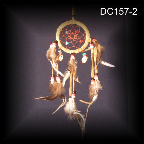 Stein-Muschel Traumfänger, Dreamcatcher, braun 6x25cm (DC157-2)